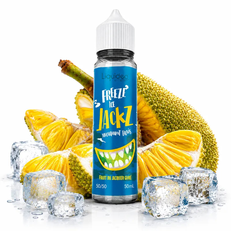 E-liquide Freeze Ice Jackz 50ml Liquideo au fruit du jacquier givré avec effet glacé, ratio PG/VG 50/50 pour cigarette électronique