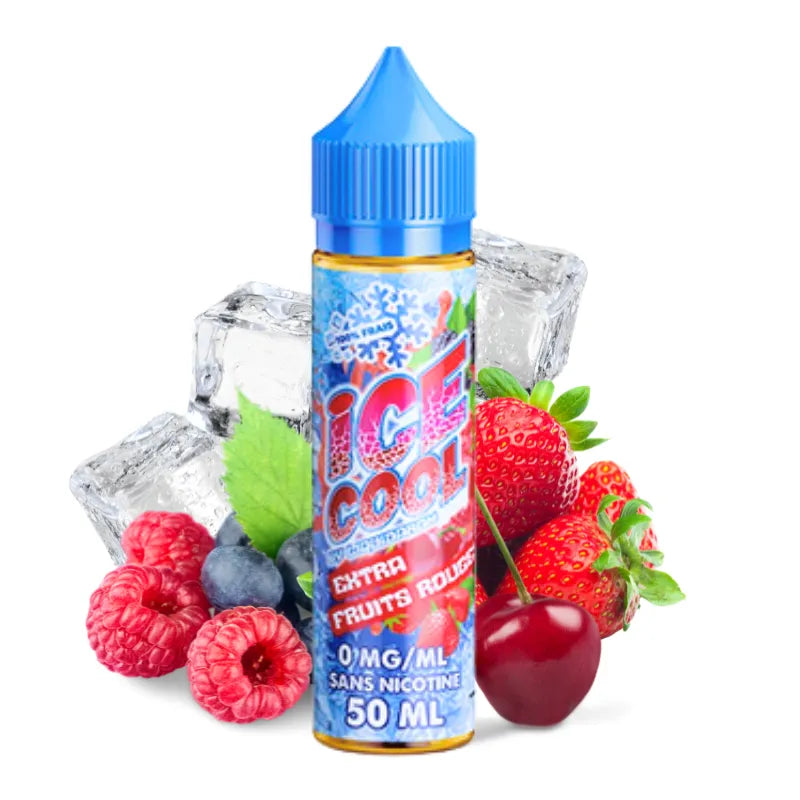E-liquide Extra Fruits Rouges 50 ml de Liquidarom – mélange fruité et frais de fraise, framboise, cerise, myrtille et cassis.