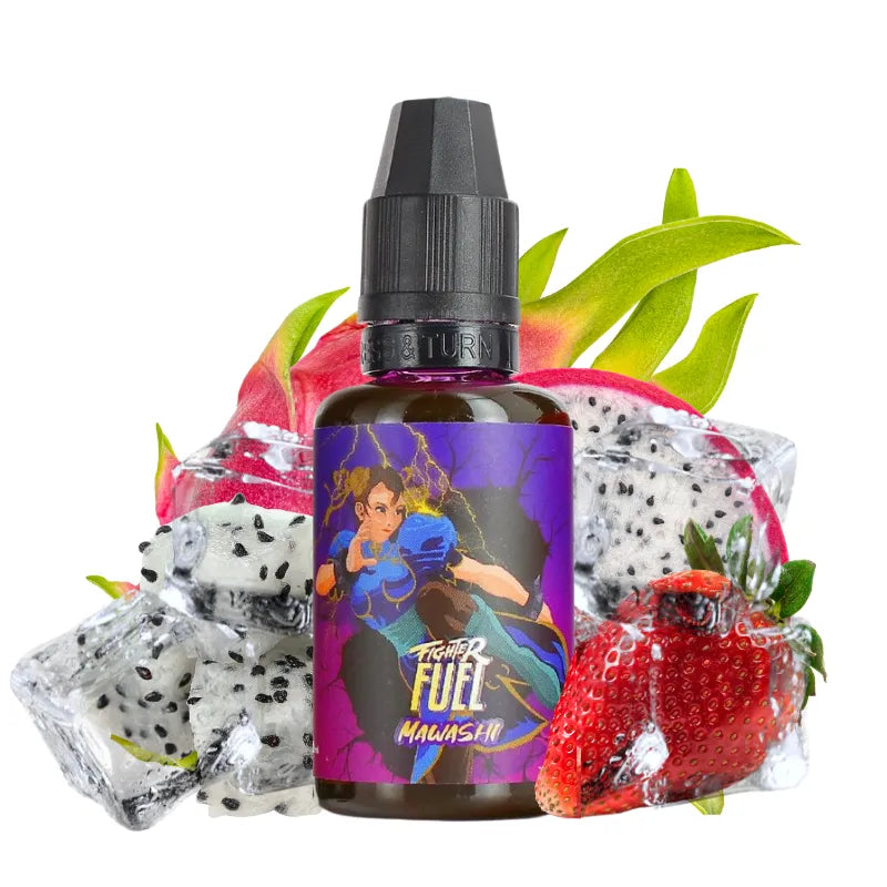 Concentré Mawashi 30ML Fighter Fuel – arôme fruit du dragon, fraise et fraîcheur glacée pour e-liquide DIY.
