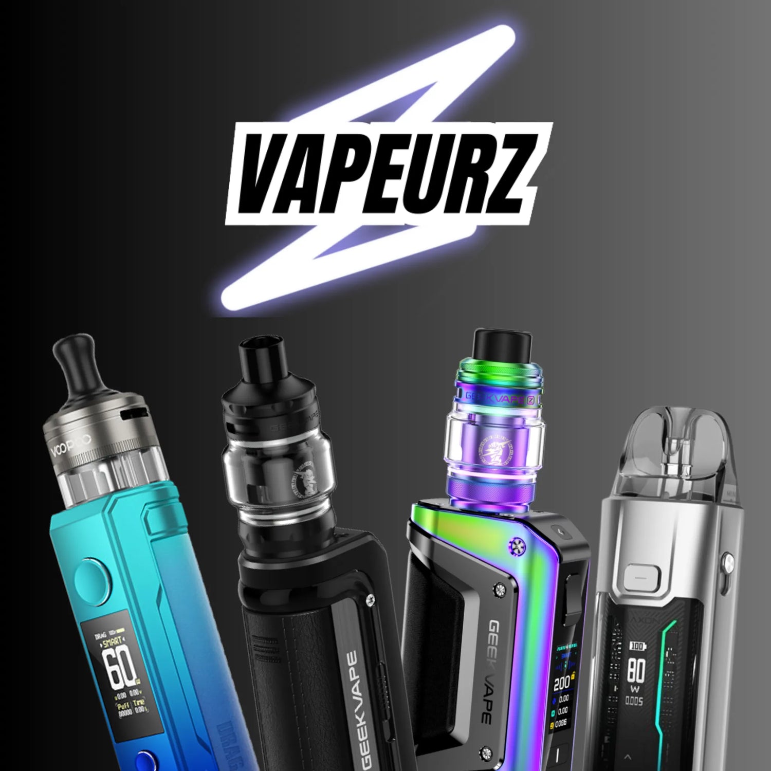 Cigarettes éléctroniques et pods de différentes marques – kits complets et modèles avancés pour cigarettes électroniques