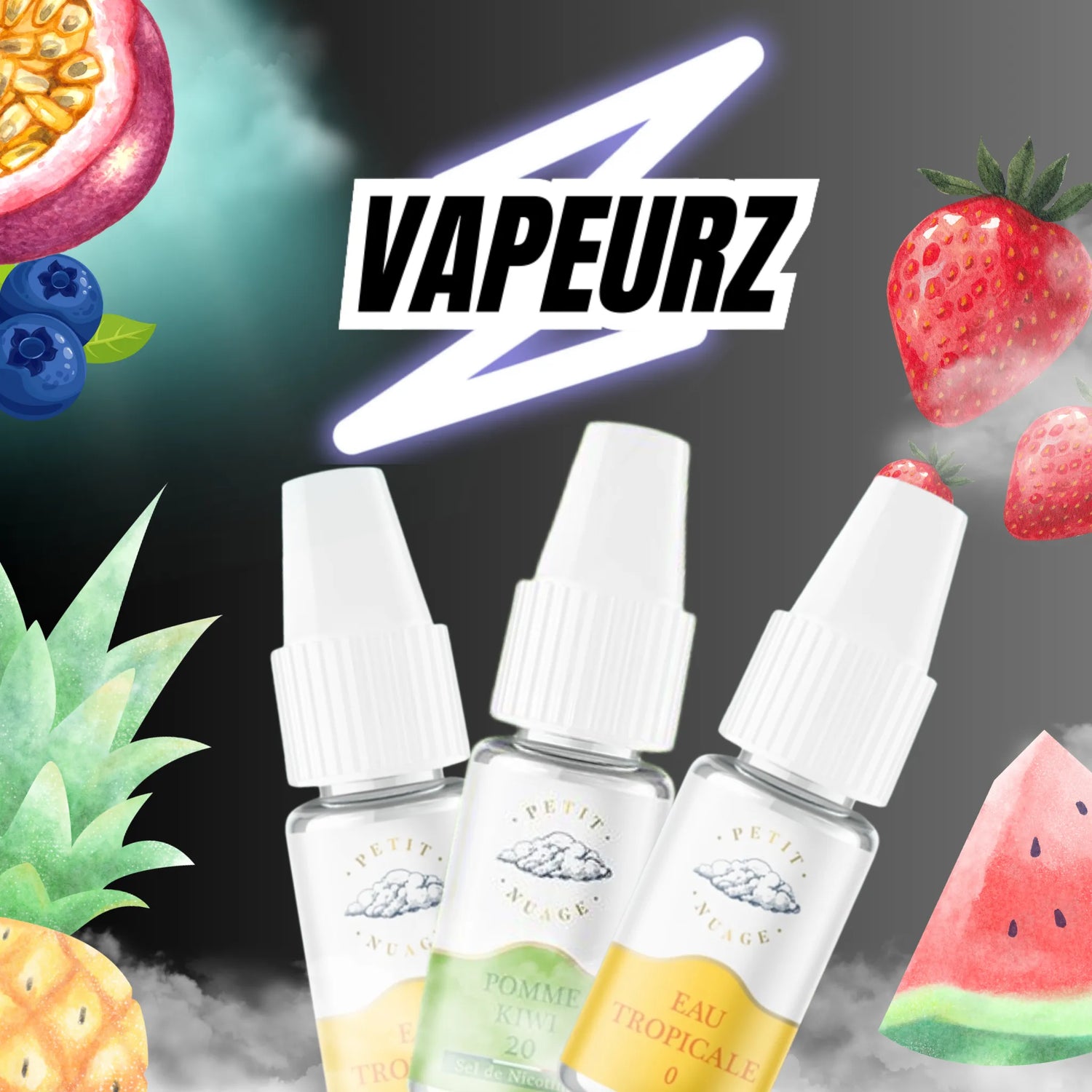 E-liquides 10ml Fruités aux saveurs fruitées, fraise, mangue, fruits rouges, exotiques, notes douces ou acidulées, pour cigarettes électroniques