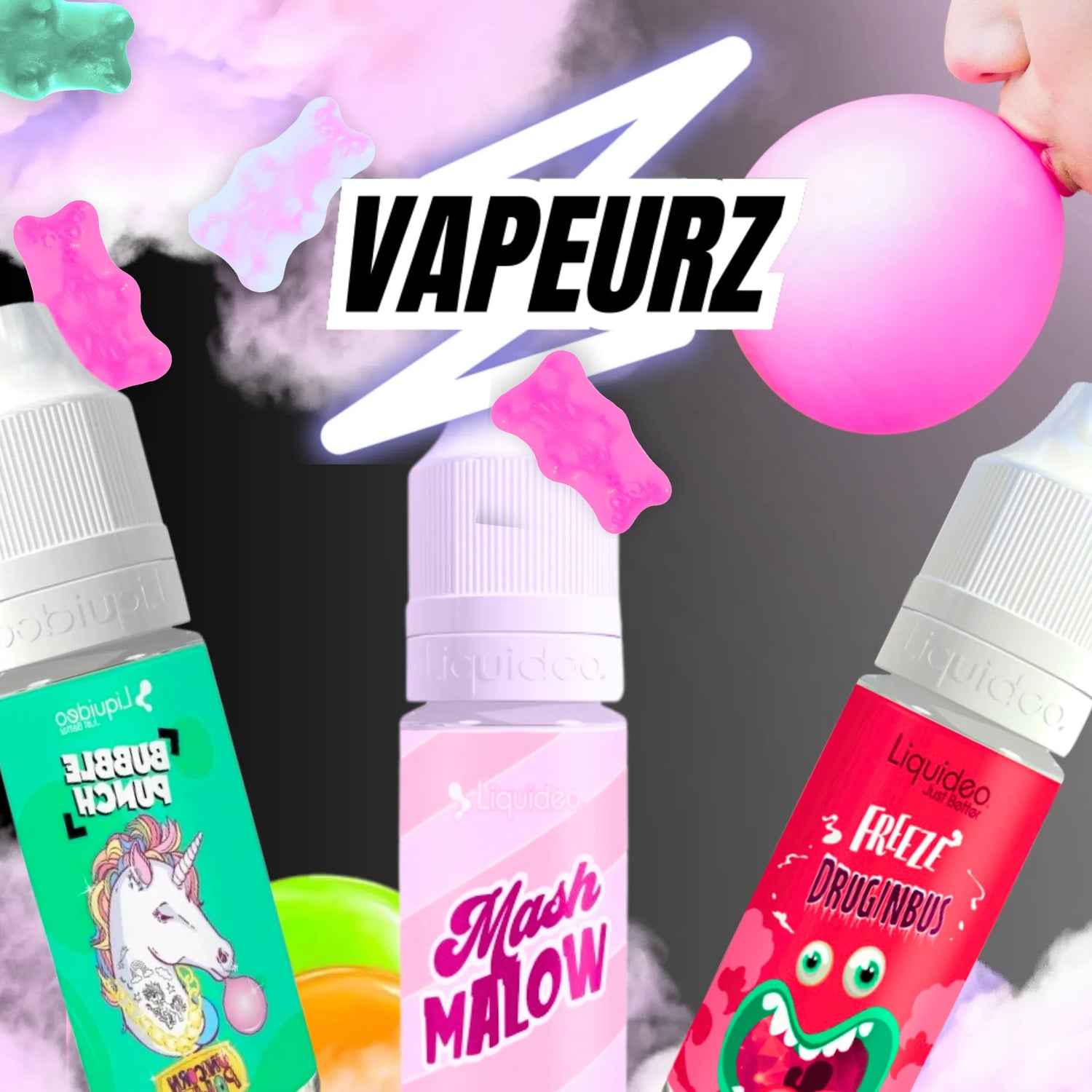 E-liquides 10ml saveurs bonbons, fruités, acidulés et gourmands, pour cigarette électronique