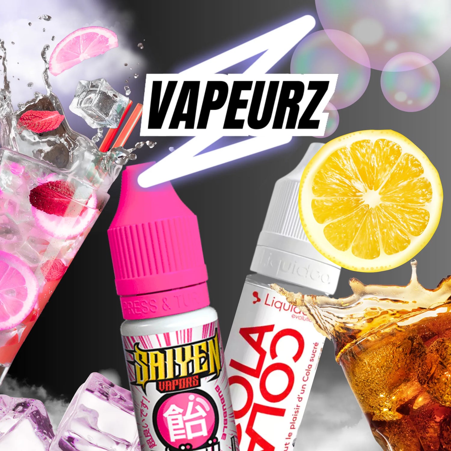 E-liquides 10ml saveurs boissons avec arômes Cola, Energy Drink, Cocktails et Limonade, idéal pour une vape rafraichissante et gourmande
