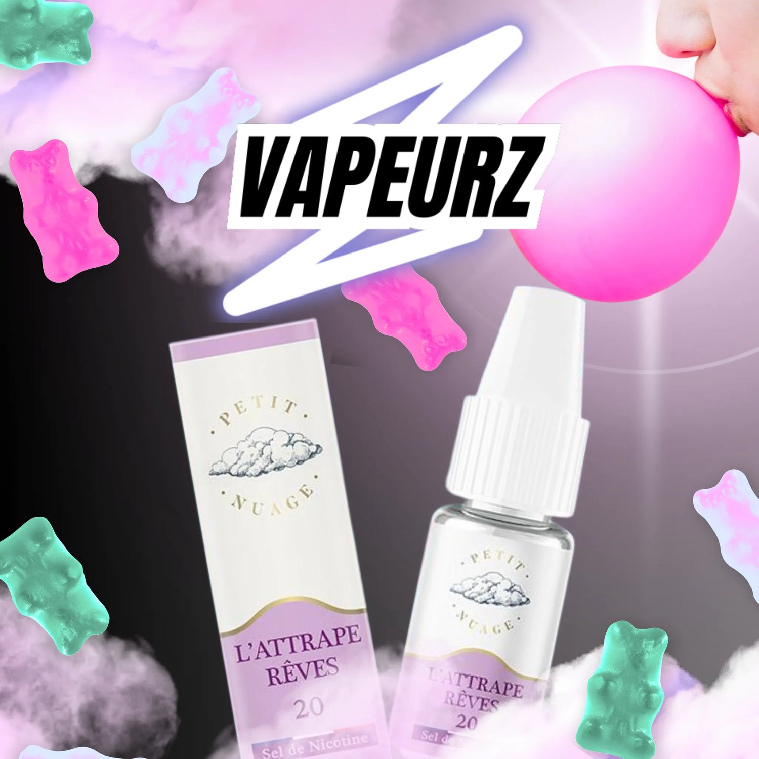 E-liquides bonbon aux sels de nicotine 10ml – saveurs sucrées, acidulées et fruitées pour cigarette électronique