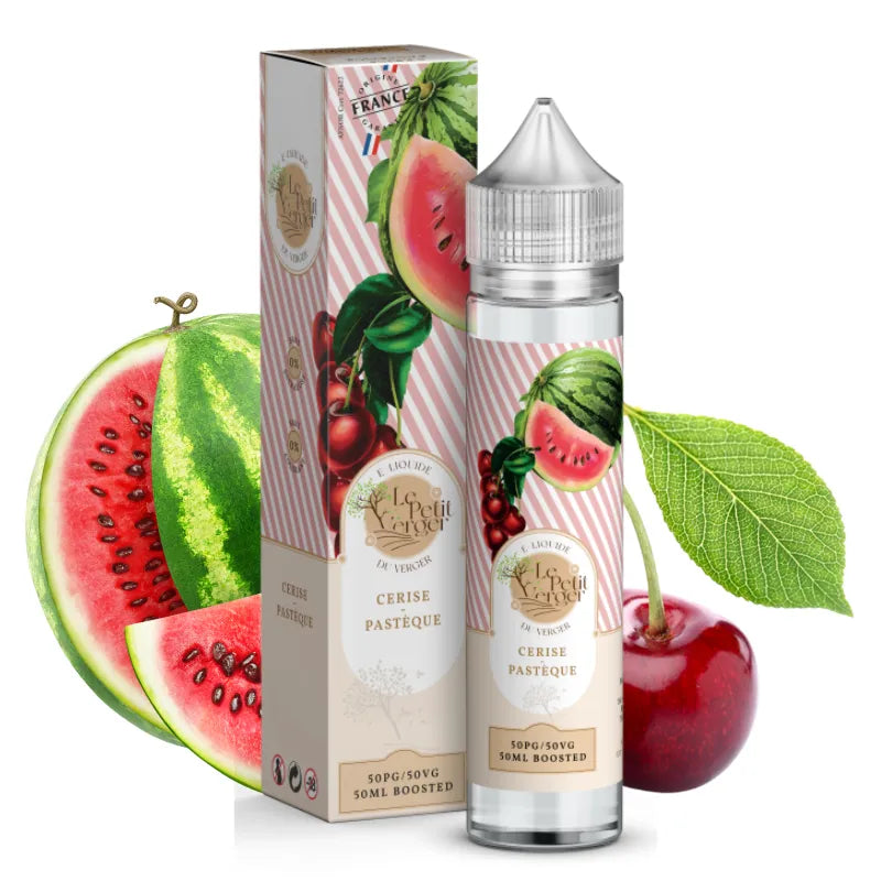 E-liquide Cerise Pastèque 50 ml Le Petit Verger – saveur fruitée cerise et pastèque, fabrication française par Savourea.