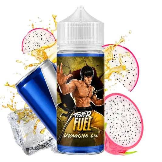 Flacon e-liquide Fighter Fuel Dragone Lee 100ml goût fruit du dragon, energy drink et fraîcheur intense.