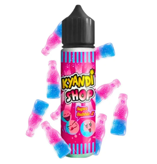 Flacon E-liquide Super Bubble Z 50ml gamme Kyandi Shop par Airomania saveur bonbon soda bubble-gum pétillant 40PG 60VG sans nicotine
