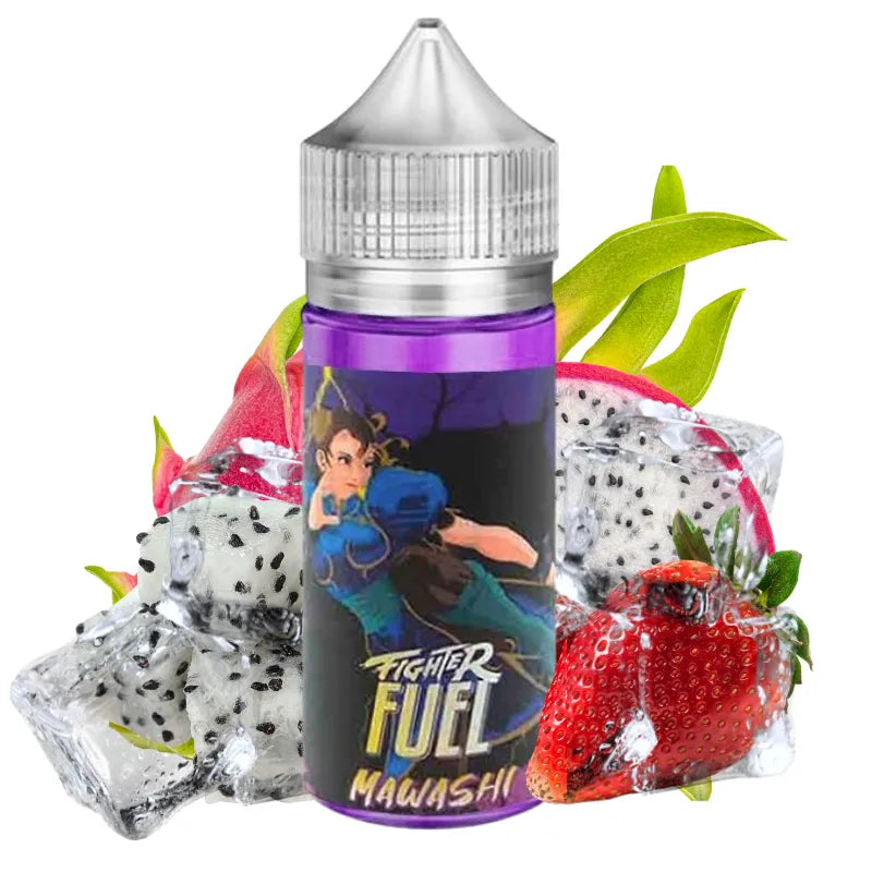 E-liquide Mawashi 100ML Fighter Fuel – fruit du dragon, fraise et fraîcheur glacée.