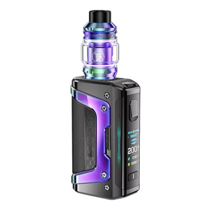 GeekVape Aegis Legend 5 – Kit 200W, double accu 18650, clearomiseur Z Subohm anti-fuite, grande autonomie et rendu de saveur exceptionnel.