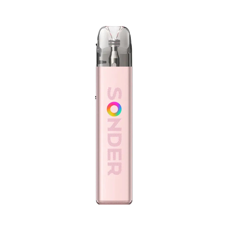 Découvrez le Kit Sonder Q2 – GeekVape, couleur Sakura pink, le pod 1350 mAh / 30W idéal pour remplacer les puffs rechargeables. Rendu de saveur exceptionnel, airflow réglable, cartouche Q Pod 3 ml, design moderne RGB.
