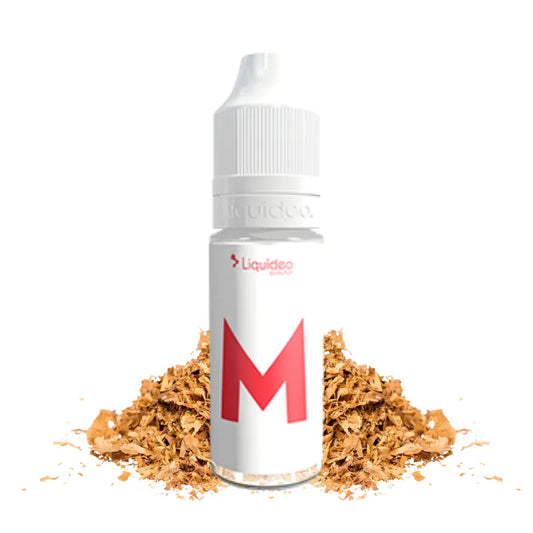 E-liquide Le M 10 ml Liquideo – classic sec neutre et légèrement sucré, base 70/30 PG/VG, hit prononcé, fabrication française.