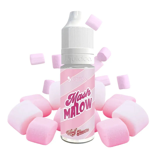 E-liquide Mashmalow Liquideo 10ml – saveur guimauve sucrée et fondante, e-liquide gourmand 50/50 PG/VG fabriqué en France.