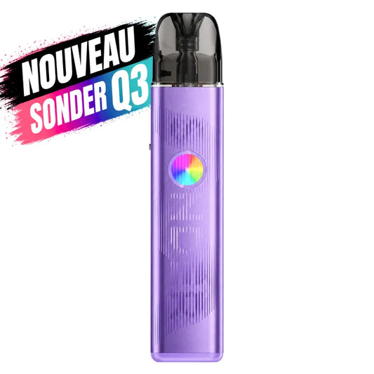 Nouveau pod Sonder Q3 Geekvape violet avec batterie 1750 mAh et cartouche 3 ml, cigarette électronique MTL compacte offrant un excellent rendu des saveurs.