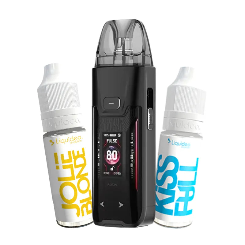Pack Débutant Luxe XR Max 2 Vaporesso avec e-liquides Jolie Blonde tabac blond et Kiss Full menthol en 6 mg
