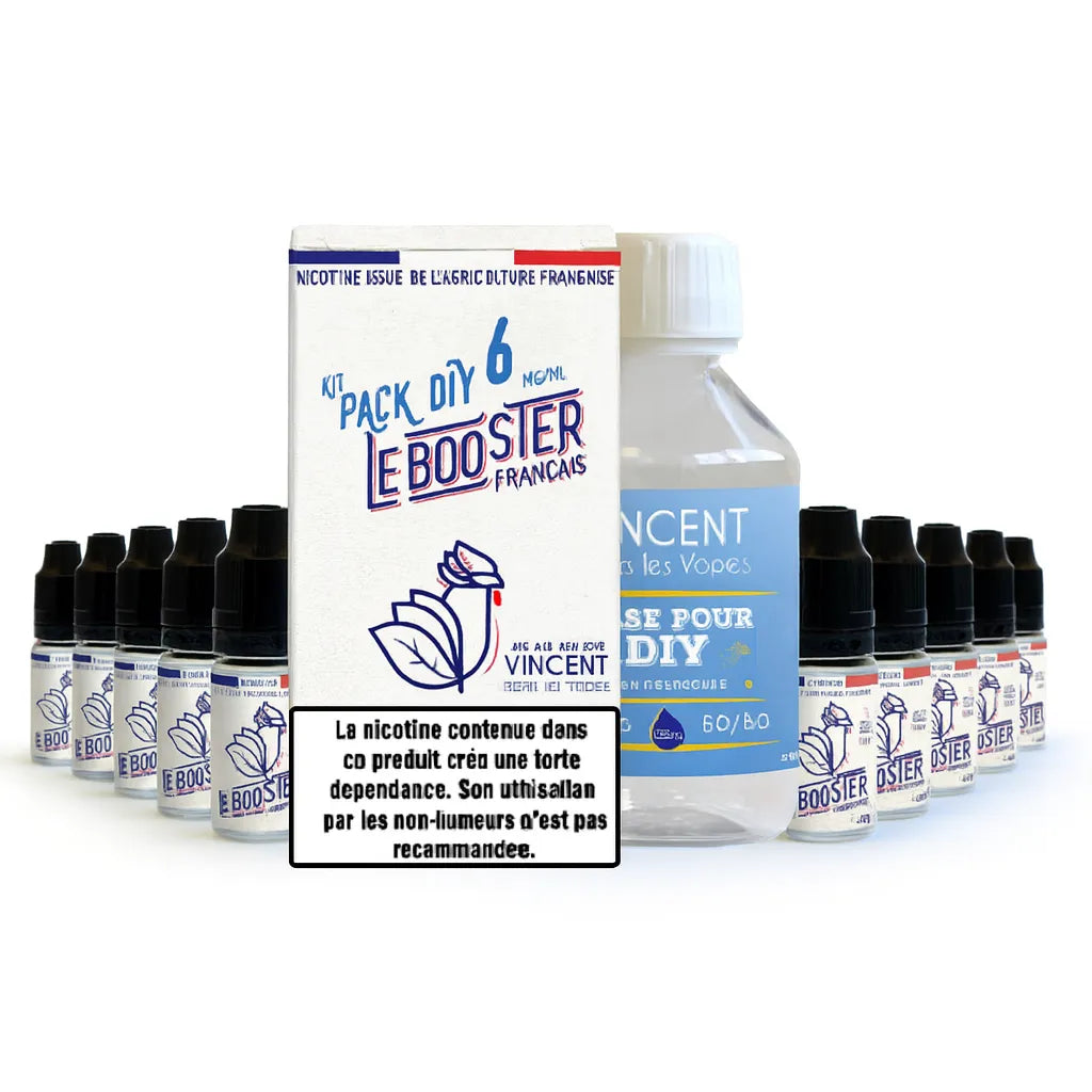 Pack DIY 250ML 50/50 VDLV – base et boosters français disponibles en 3MG et 6MG