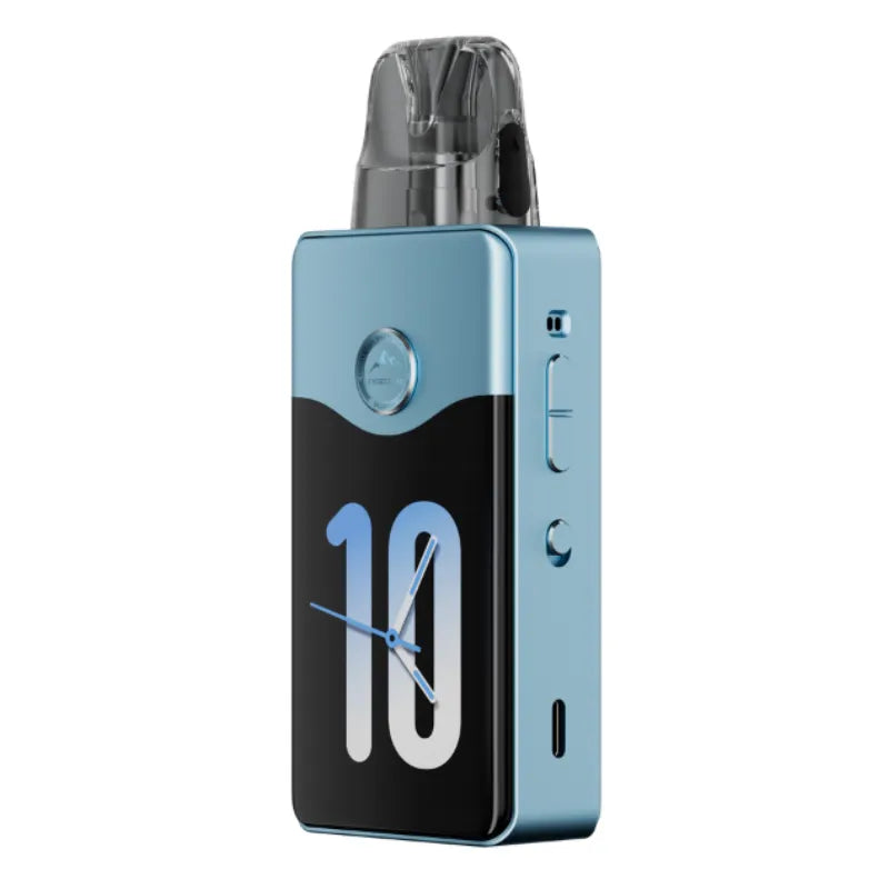 Pod Vinci E120 Voopoo couleur snow blue, batterie 4500 mAh, puissance 120 W, écran TFT 2.6", cartouche 5 ml, résistances PnP X, design aluminium compact. 