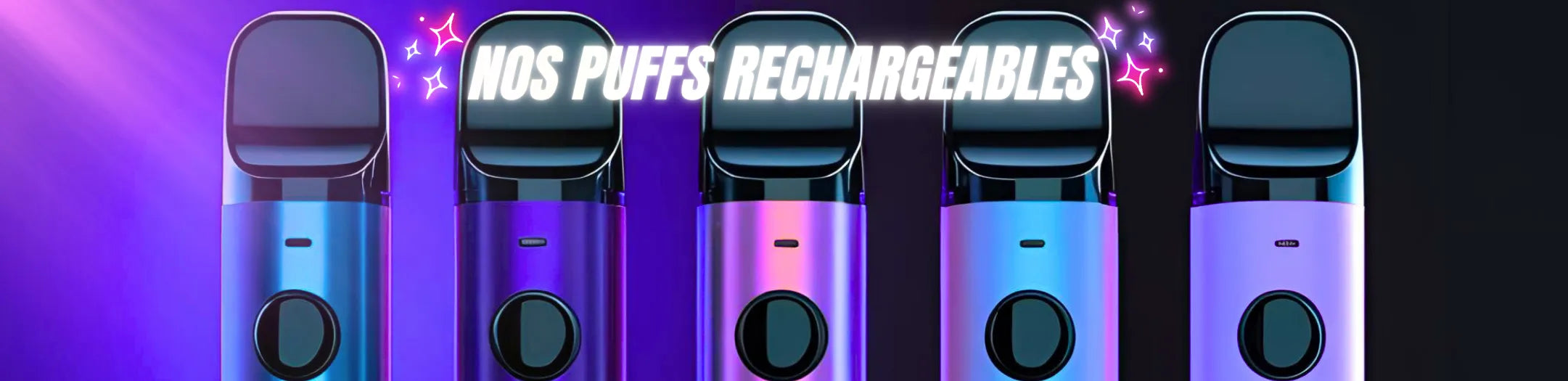 Puffs rechargeables vape électronique colorées design moderne Vapeurz.
