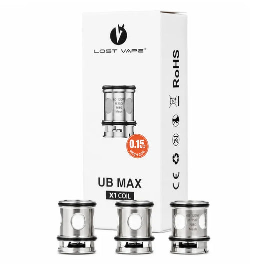 Résistance Lost Vape UB Max X1 0.15 ohm mesh coil pour cigarette électronique compatible Centaurus et Thelema avec puissance 60 à 120W