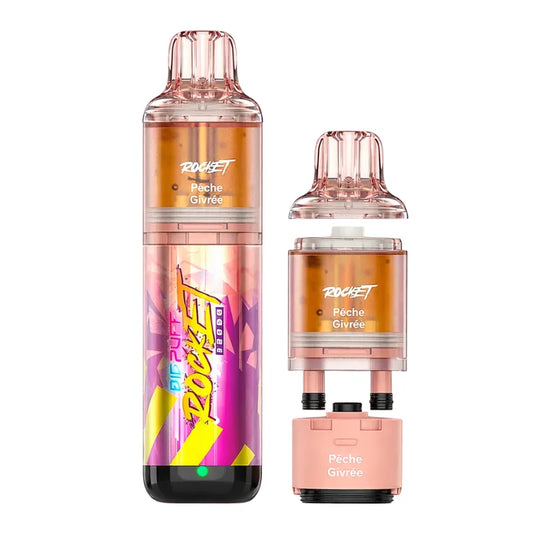 Puff rechargeable Rocket pêche givrée cigarette électronique pod rechargeable saveur pêche glacée