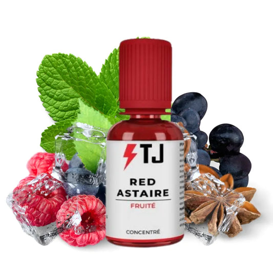 Concentré Red Astaire 30ML T-Juice – arôme fruits rouges, raisin noir, anis et menthol pour e-liquide DIY.
