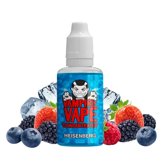 Concentré Heisenberg 30ML Vampire Vape – fruits rouges et menthol glacé, arôme DIY légendaire.