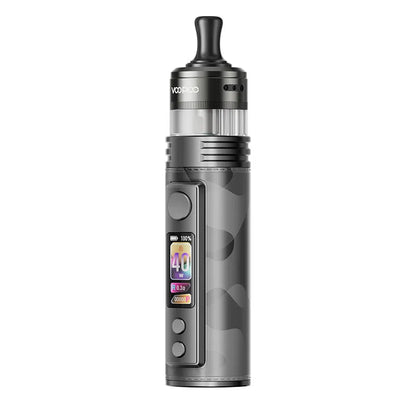 Voopoo Drag H40 Pro Gray Metal, cigarette électronique pod mod 40 W avec cartouche PnP Pod II, batterie 1500 mAh, écran couleur TFT et finition camouflage gris métal.